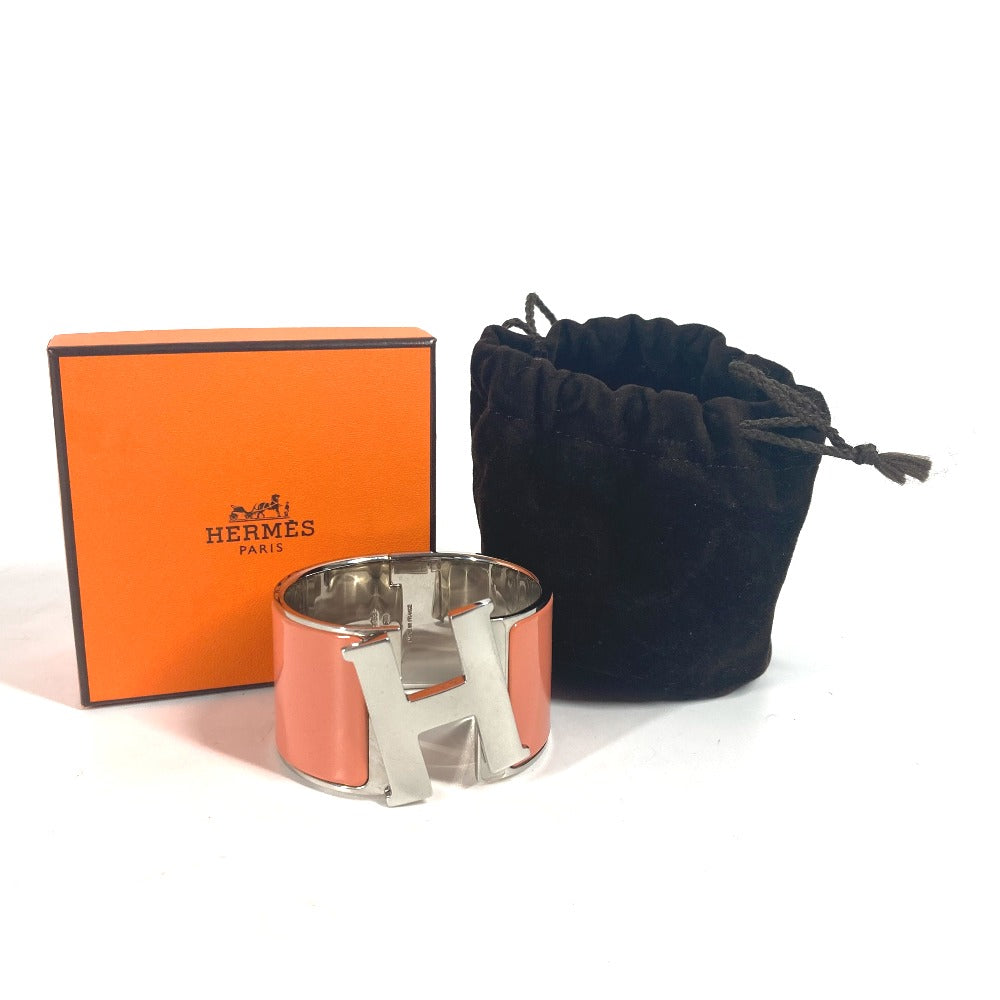 HERMES Bangle metal Orange xSilver Accessories Click Clack XL Women Used