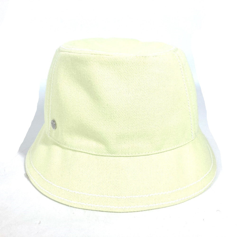 HERMES hat cotton Light green type stitch Serie logo Women 58 Used