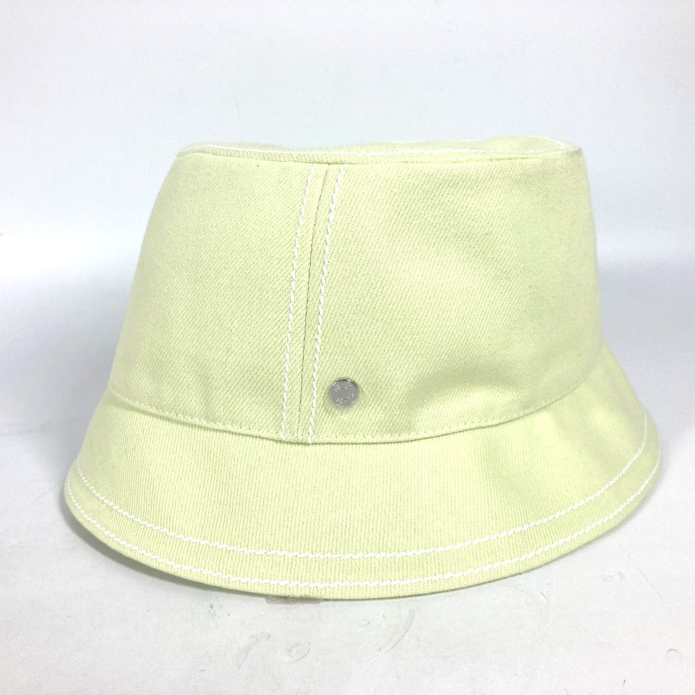 HERMES hat cotton Light green type stitch Serie logo Women 58 Used