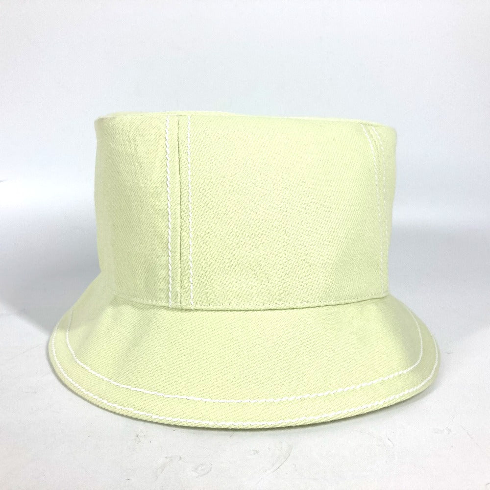 HERMES hat cotton Light green type stitch Serie logo Women 58 Used