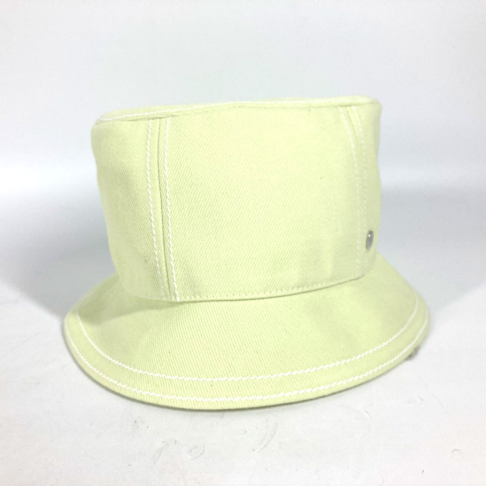 HERMES hat cotton Light green type stitch Serie logo Women 58 Used