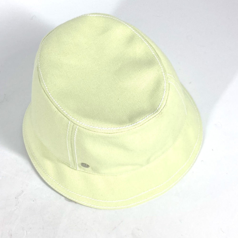 HERMES hat cotton Light green type stitch Serie logo Women 58 Used