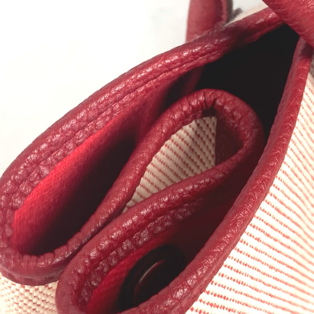 HERMES Tote Bag Toile H, Negonda Red type Shoulder Bag Shoulder Bag Garden party PM Women Used