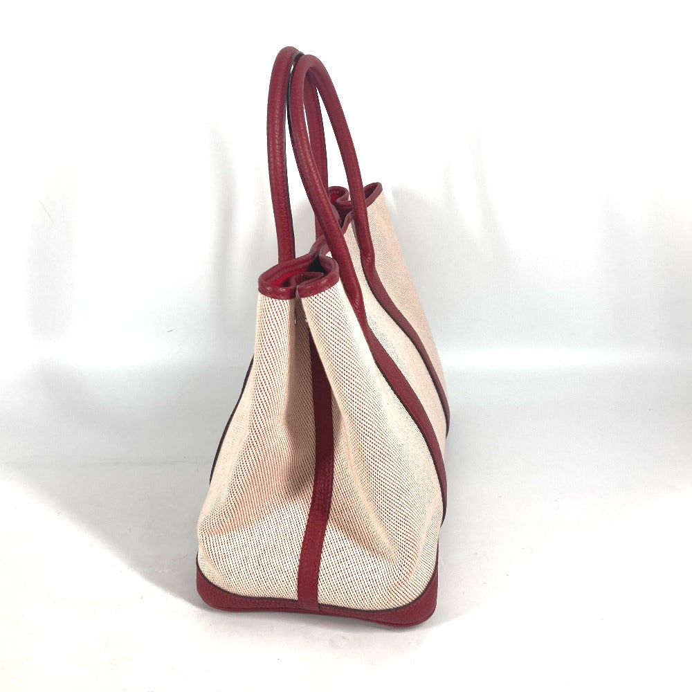 HERMES Tote Bag Toile H, Negonda Red type Shoulder Bag Shoulder Bag Garden party PM Women Used