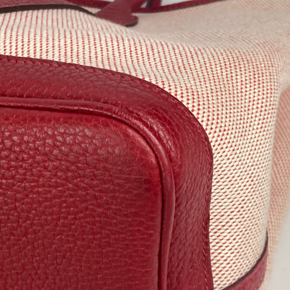 HERMES Tote Bag Toile H, Negonda Red type Shoulder Bag Shoulder Bag Garden party PM Women Used