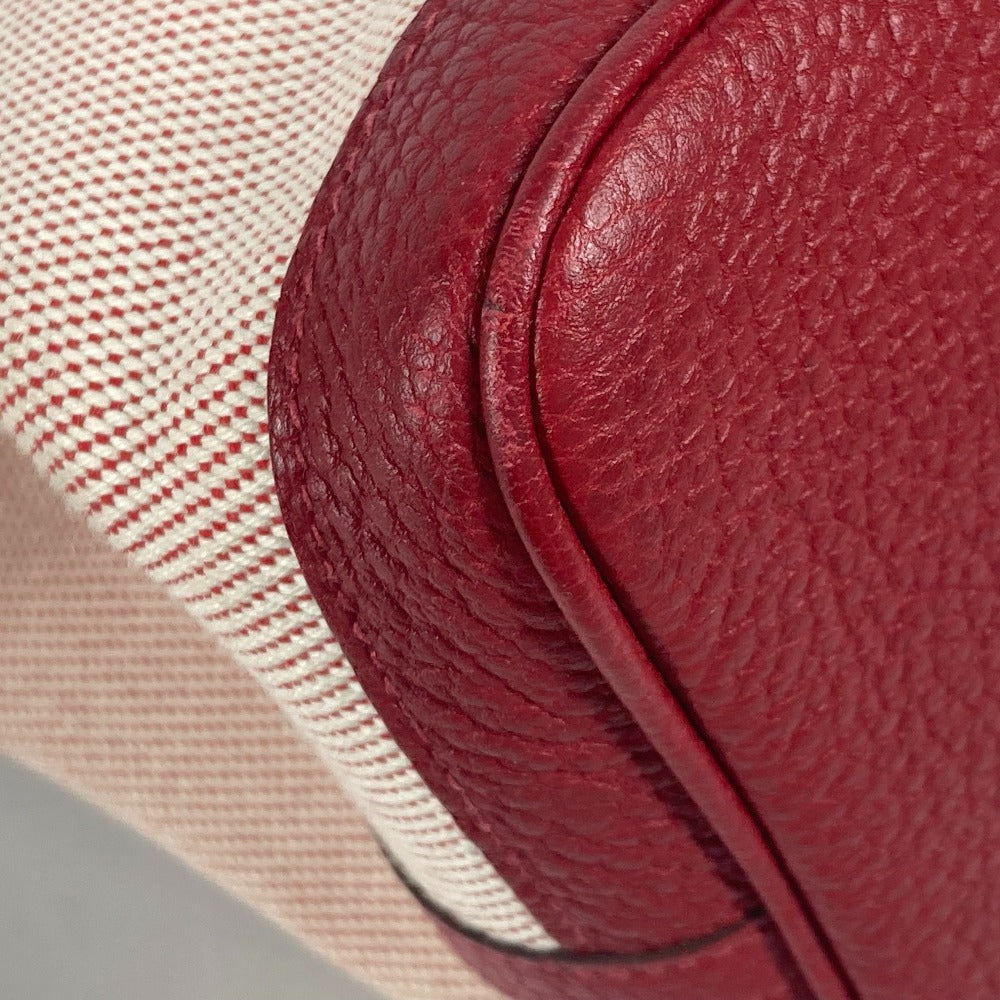 HERMES Tote Bag Toile H, Negonda Red type Shoulder Bag Shoulder Bag Garden party PM Women Used