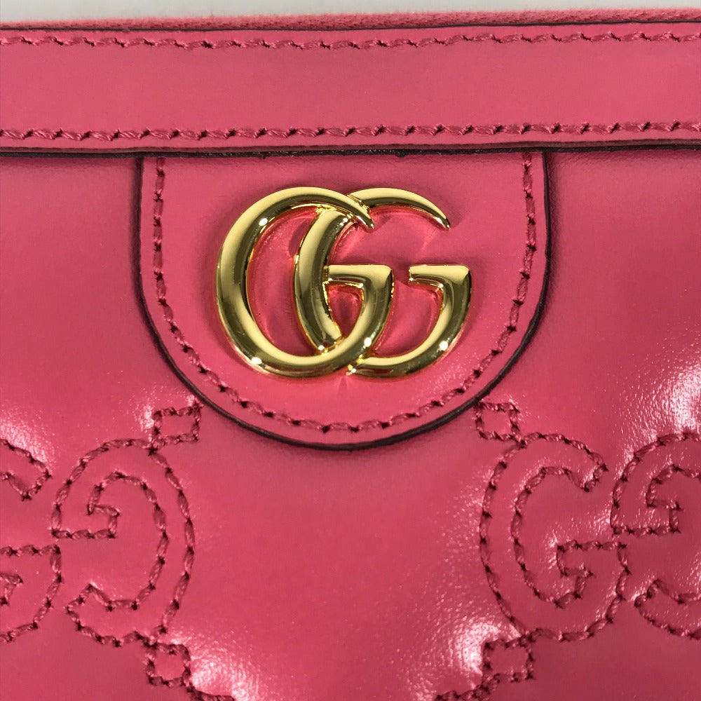 GUCCI Long Wallet Purse 723784 leather pink GG Marmont GG Matelasse Zip Around Wallet Women Used