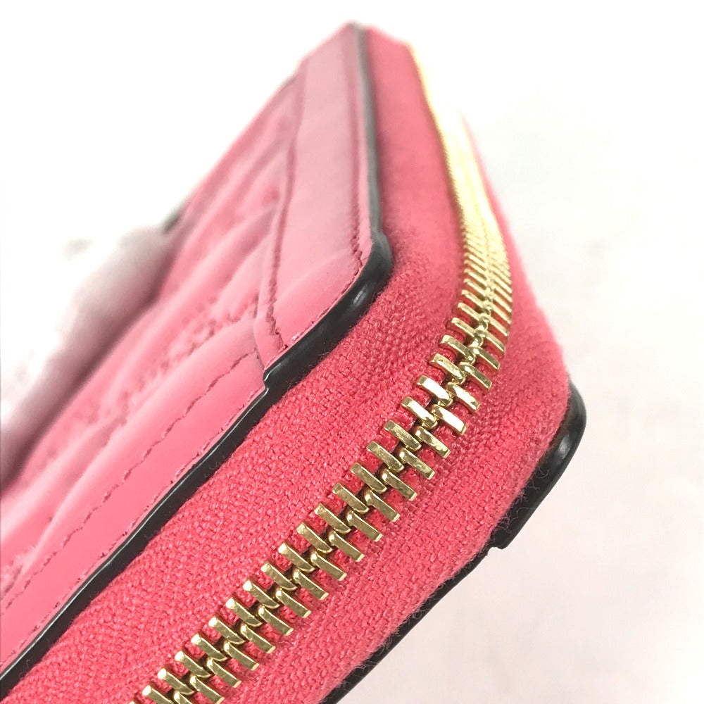 GUCCI Long Wallet Purse 723784 leather pink GG Marmont GG Matelasse Zip Around Wallet Women Used