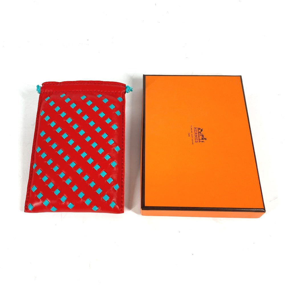 HERMES Pouch Anyo Miro Red x blue purse Pochette pillow PM Women Used