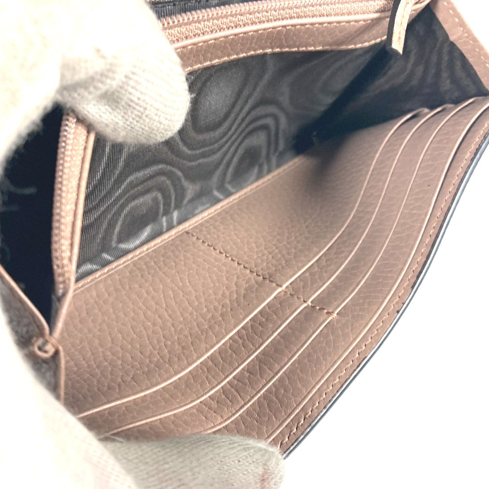 GUCCI Long Wallet Purse 456116 GG Supreme Canvas pink beige GG Supreme Double G Leather Continental Wallet Women Used