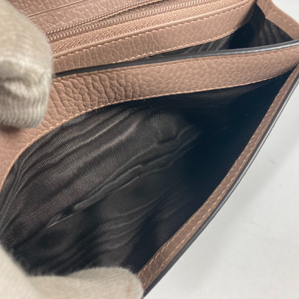 GUCCI Long Wallet Purse 456116 GG Supreme Canvas pink beige GG Supreme Double G Leather Continental Wallet Women Used