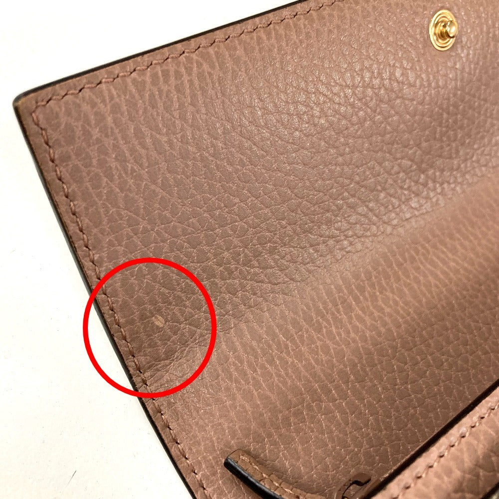 GUCCI Long Wallet Purse 456116 GG Supreme Canvas pink beige GG Supreme Double G Leather Continental Wallet Women Used