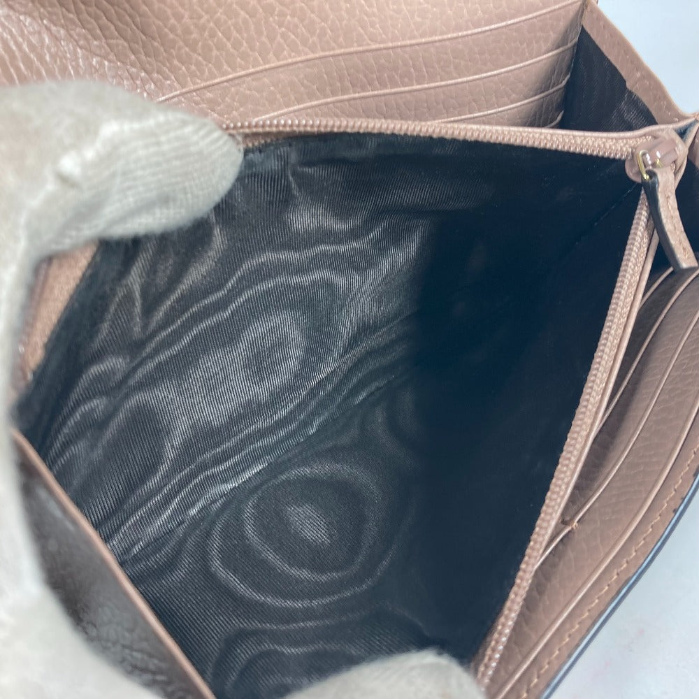 GUCCI Long Wallet Purse 456116 GG Supreme Canvas pink beige GG Supreme Double G Leather Continental Wallet Women Used