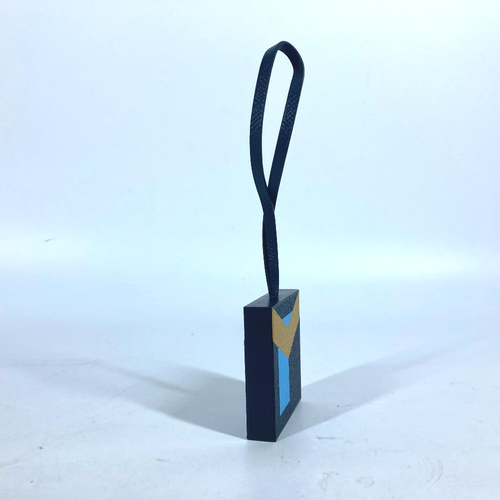 HERMES charm Epsom, Chevre Black Navy type key ring Let's Make a Friend Y Women(Unisex) Used