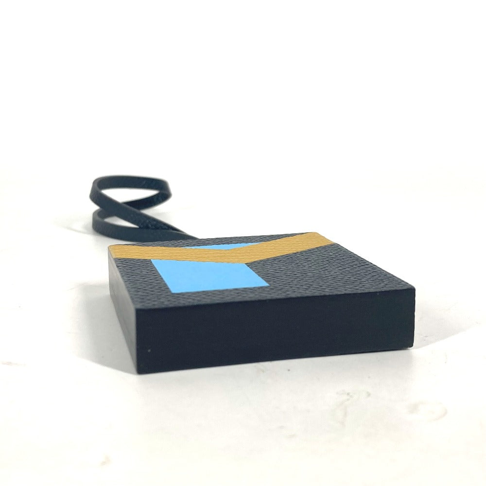 HERMES charm Epsom, Chevre Black Navy type key ring Let's Make a Friend Y Women(Unisex) Used