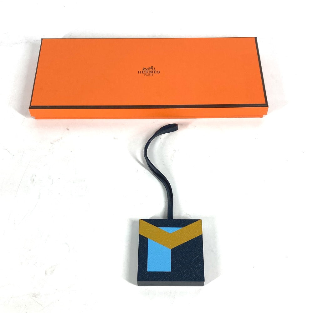 HERMES charm Epsom, Chevre Black Navy type key ring Let's Make a Friend Y Women(Unisex) Used