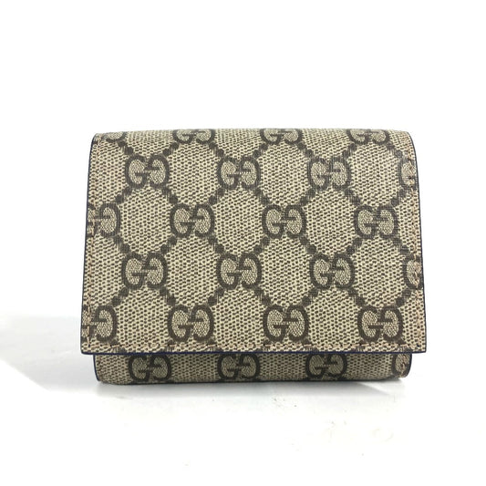 GUCCI Trifold wallet 769225 GG Supreme Canvas Beige x blue GG Supreme GG details mens Used