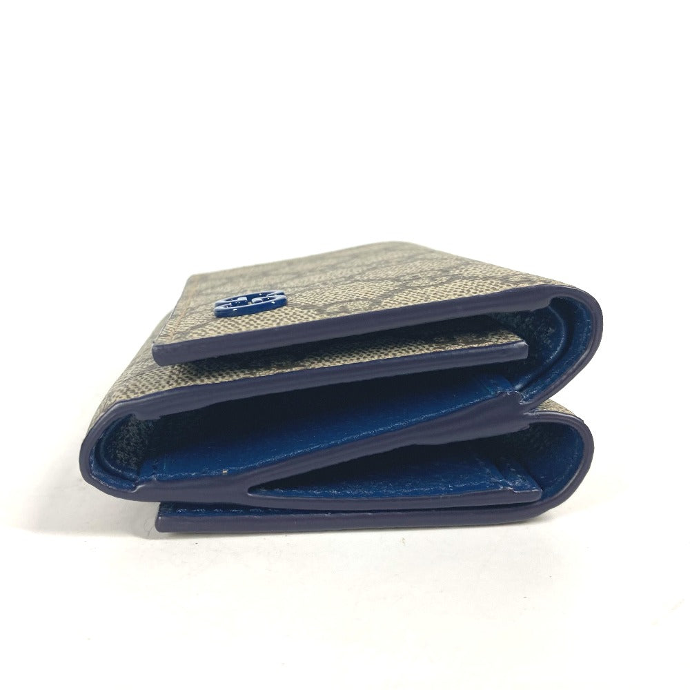 GUCCI Trifold wallet 769225 GG Supreme Canvas Beige x blue GG Supreme GG details mens Used