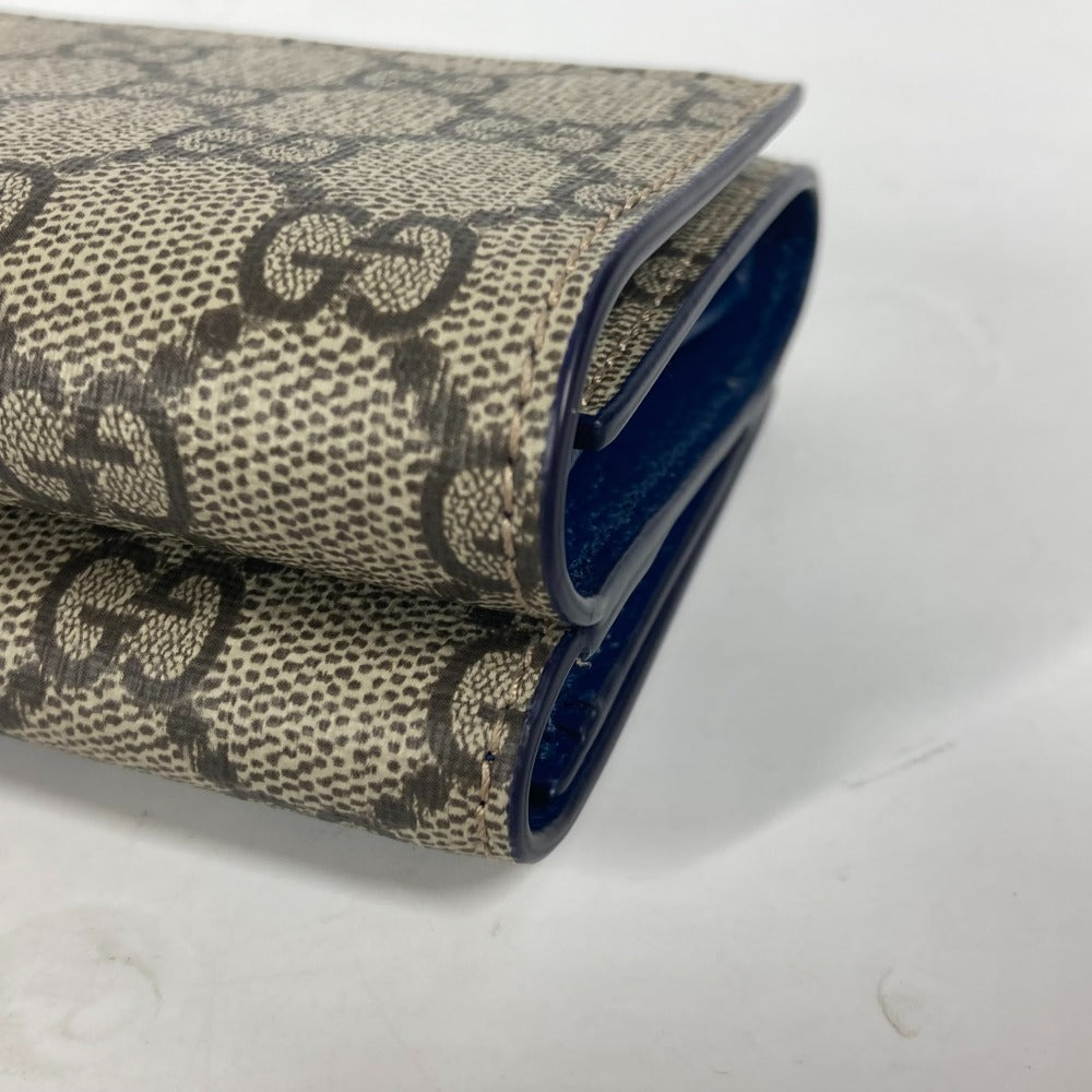 GUCCI Trifold wallet 769225 GG Supreme Canvas Beige x blue GG Supreme GG details mens Used