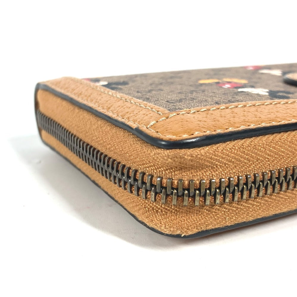 GUCCI Long Wallet Purse 602532 GG Supreme Canvas Beige x brown Mini GG Supreme DISNEY Disney collaboration Mickey Mouse Women Used