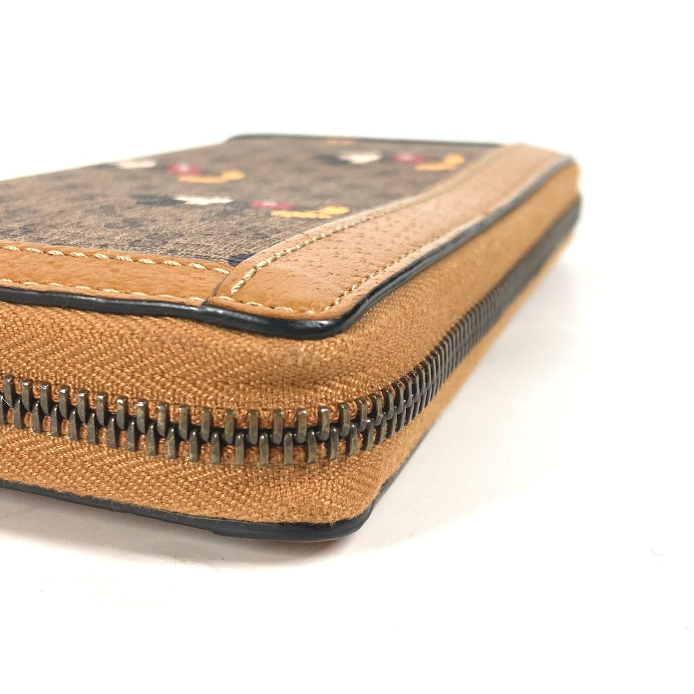 GUCCI Long Wallet Purse 602532 GG Supreme Canvas Beige x brown Mini GG Supreme DISNEY Disney collaboration Mickey Mouse Women Used