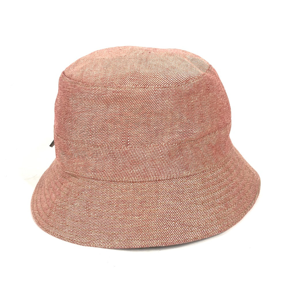HERMES hat linen Red apparel Side zip fastener Women 58 Used
