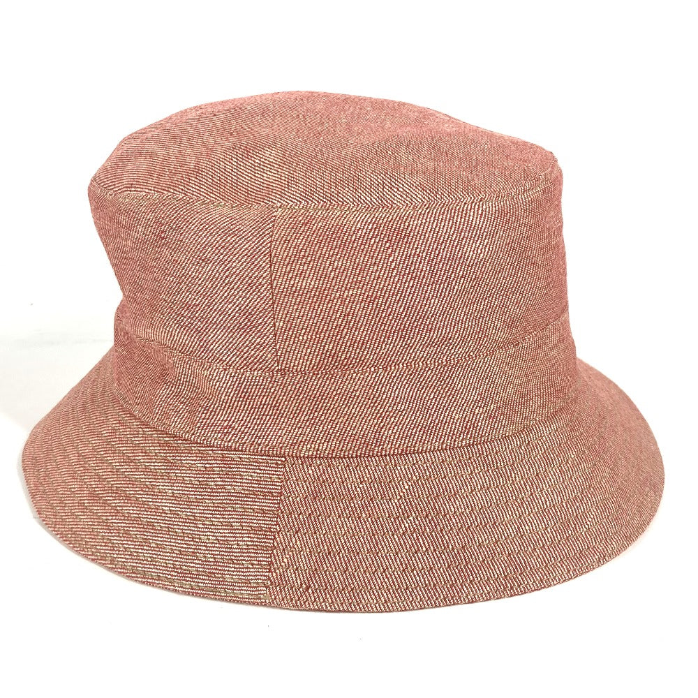 HERMES hat linen Red apparel Side zip fastener Women 58 Used