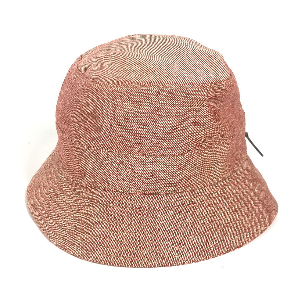 HERMES hat linen Red apparel Side zip fastener Women 58 Used