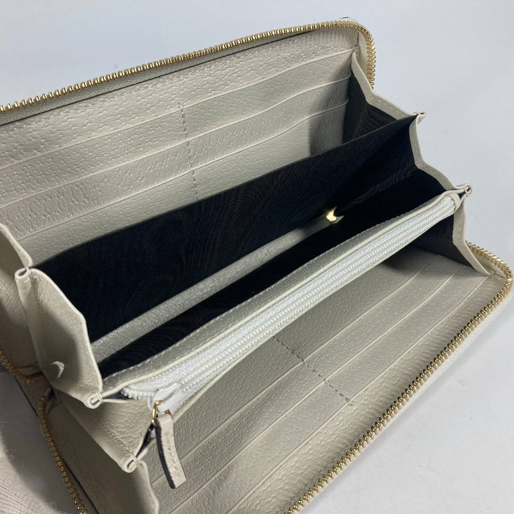 GUCCI Long Wallet Purse 456117 leather White x pink GG Marmont Cherry Strawberry Valentine Women Used