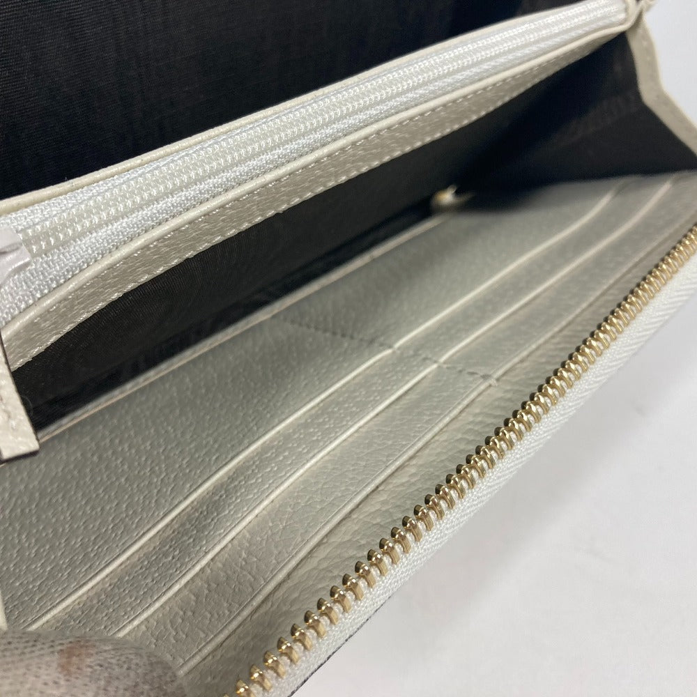 GUCCI Long Wallet Purse 456117 leather White x pink GG Marmont Cherry Strawberry Valentine Women Used