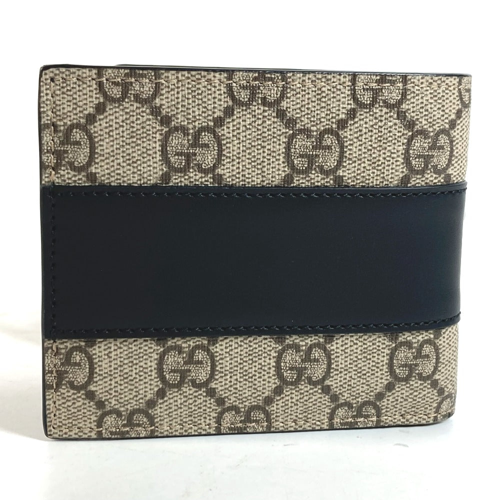 GUCCI Folded wallet 451240 GG Supreme Canvas Black x beige GG Supreme Eden mens Used