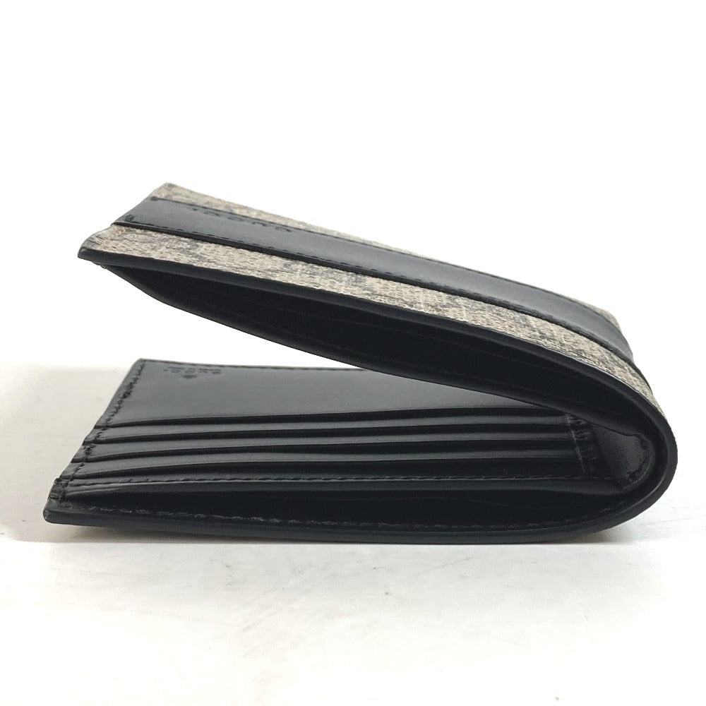 GUCCI Folded wallet 451240 GG Supreme Canvas Black x beige GG Supreme Eden mens Used