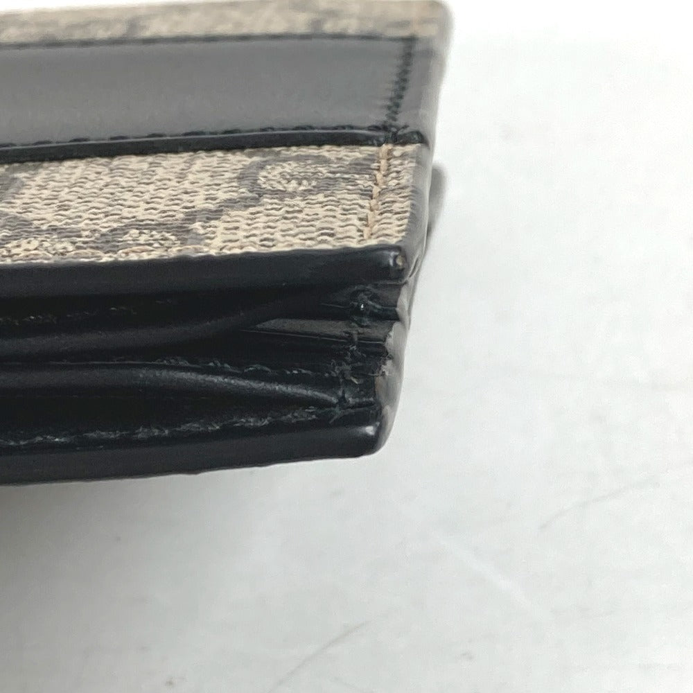 GUCCI Folded wallet 451240 GG Supreme Canvas Black x beige GG Supreme Eden mens Used
