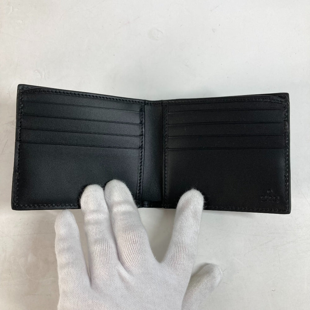 GUCCI Folded wallet 451240 GG Supreme Canvas Black x beige GG Supreme Eden mens Used