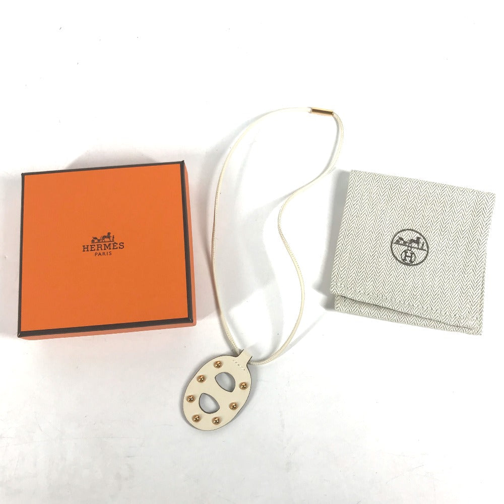 HERMES Necklace Swift white Accessories Necklace Studs Chene Dunkle PM Women Used