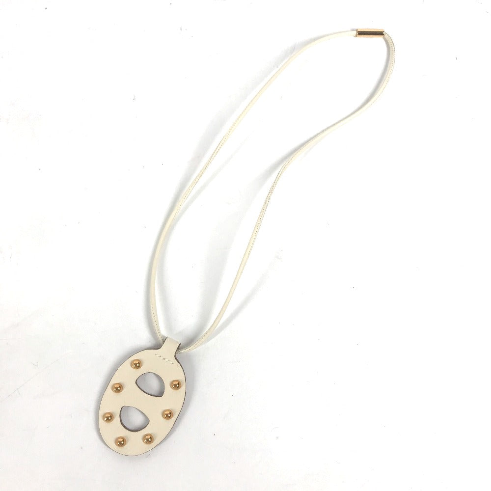 HERMES Necklace Swift white Accessories Necklace Studs Chene Dunkle PM Women Used