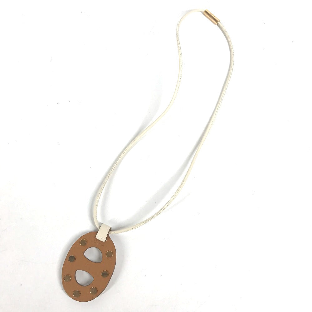HERMES Necklace Swift white Accessories Necklace Studs Chene Dunkle PM Women Used