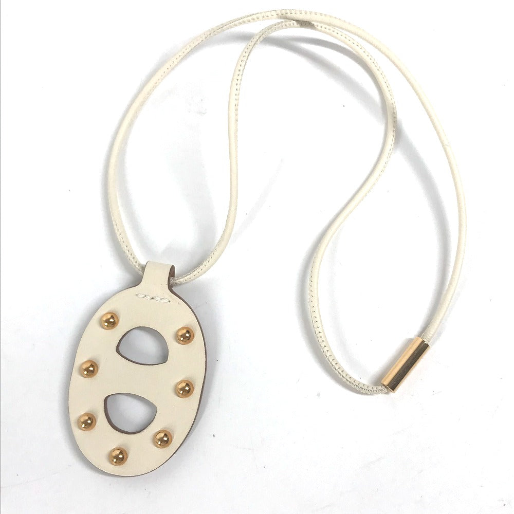 HERMES Necklace Swift white Accessories Necklace Studs Chene Dunkle PM Women Used