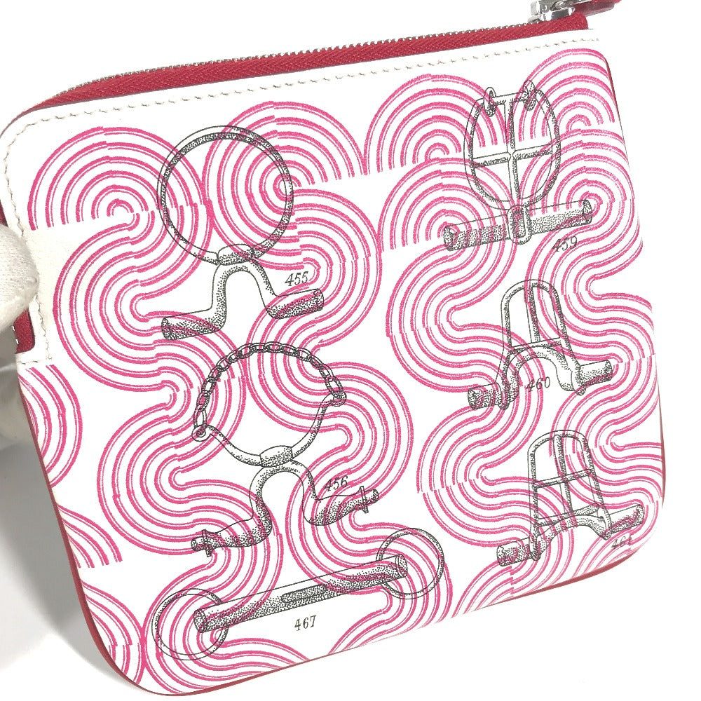HERMES Pouch leather pink Carre pocket Women Used