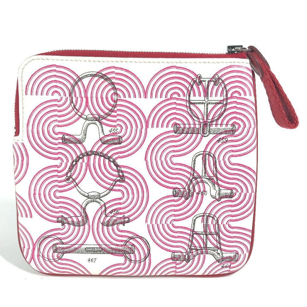 HERMES Pouch leather pink Carre pocket Women Used