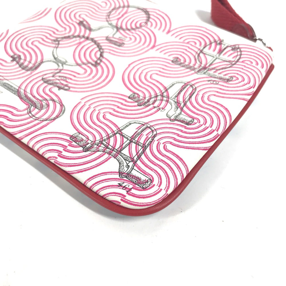 HERMES Pouch leather pink Carre pocket Women Used