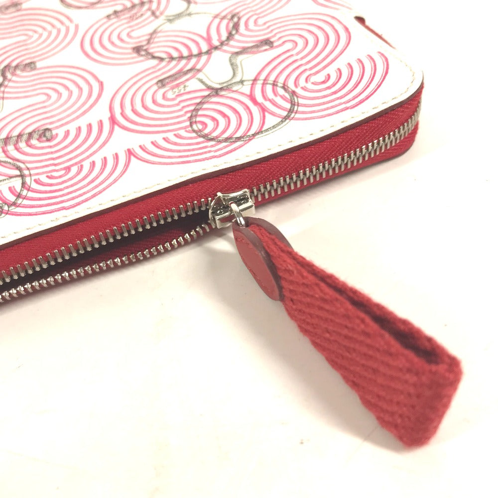 HERMES Pouch leather pink Carre pocket Women Used