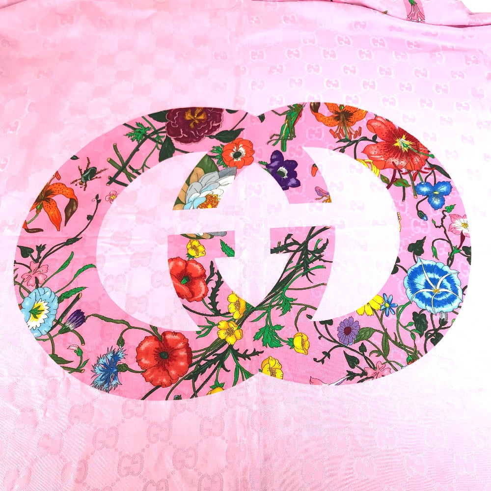 GUCCI shawl 663676  Silk, Rayon pink Floral GG logo Flora Women Used