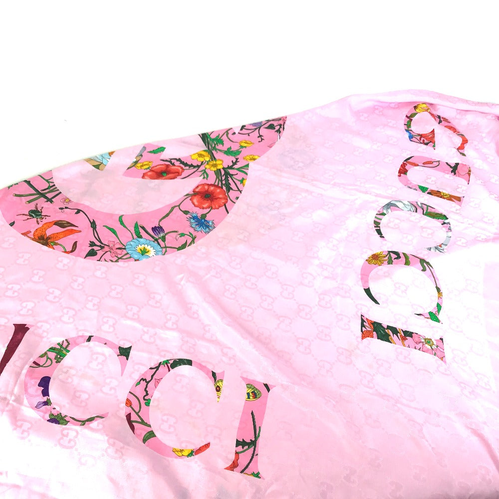 GUCCI shawl 663676  Silk, Rayon pink Floral GG logo Flora Women Used