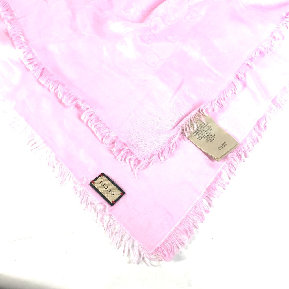 GUCCI shawl 663676  Silk, Rayon pink Floral GG logo Flora Women Used