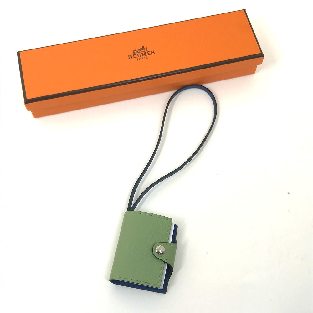 HERMES charm Evercalf, Swift green Bicolor Charm Ulysse Nano Women Used