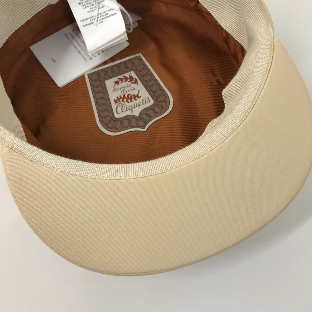 HERMES Casquette Cotton, Polyurethane Beige type Serie Kabul Crickets Women 57 Used