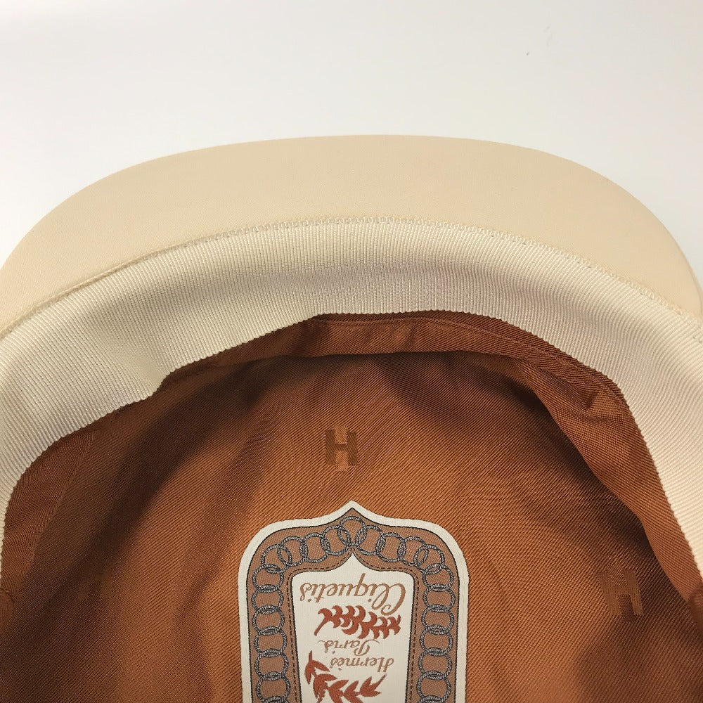 HERMES Casquette Cotton, Polyurethane Beige type Serie Kabul Crickets Women 57 Used