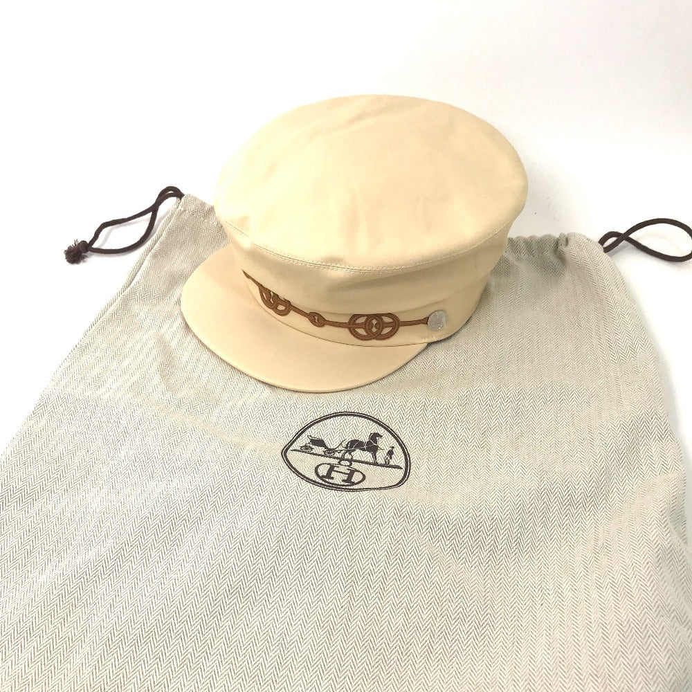 HERMES Casquette Cotton, Polyurethane Beige type Serie Kabul Crickets Women 57 Used