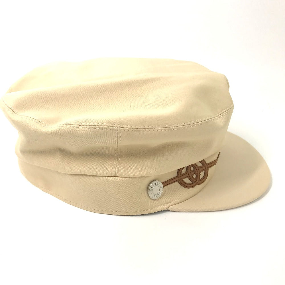 HERMES Casquette Cotton, Polyurethane Beige type Serie Kabul Crickets Women 57 Used